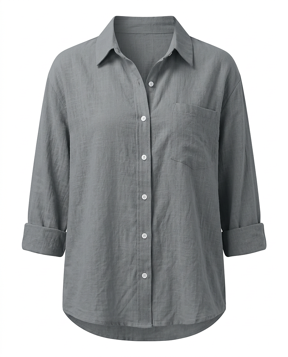 Ciel Shirt - Linen in GRAY - profile front