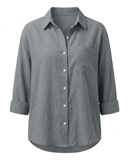 Ciel Shirt - Linen in GRAY - profile front