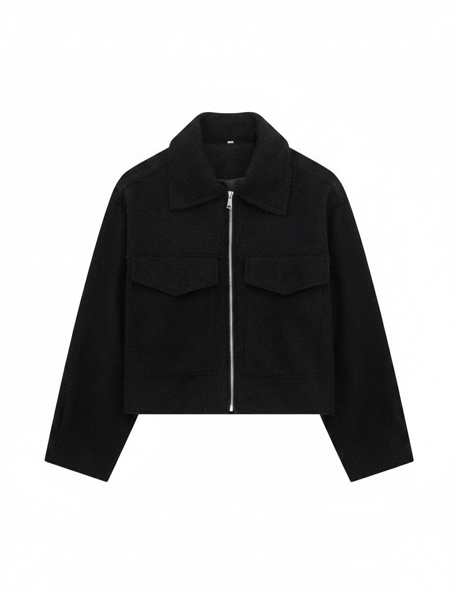 Quai Jacket - Zip in black - profile front