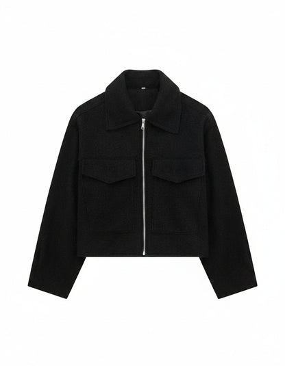 Quai Jacket - Zip in black - profile front