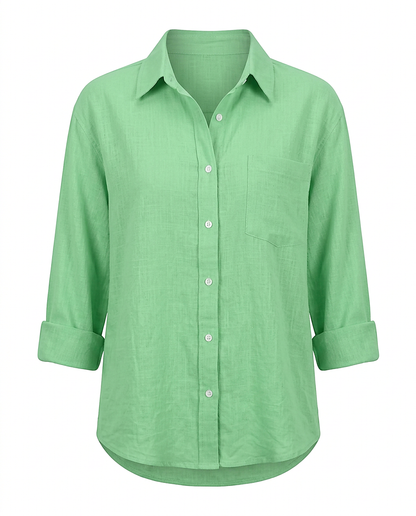 Marit Shirt - Relaxed Linen in Light Green