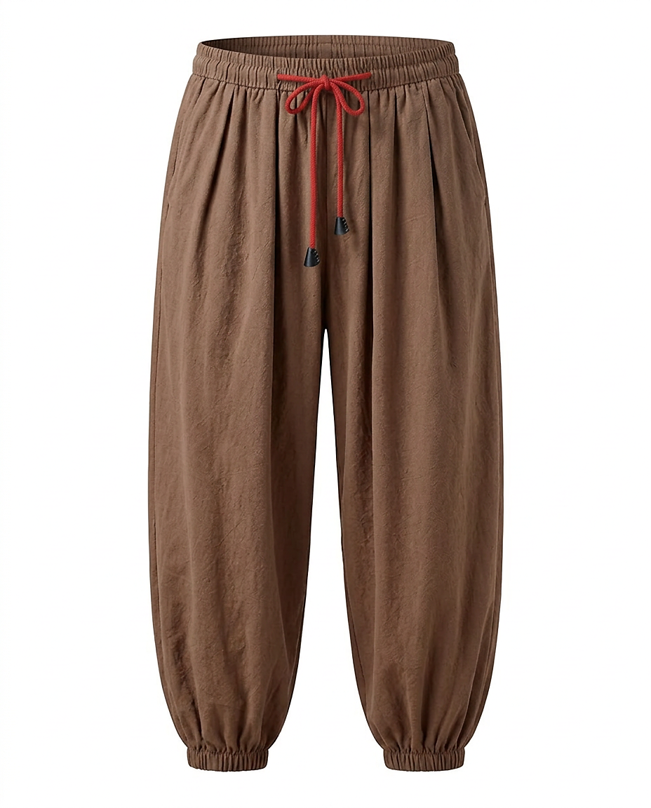 Jaan Trousers - Relaxed Linen in coffee - profile front coffee