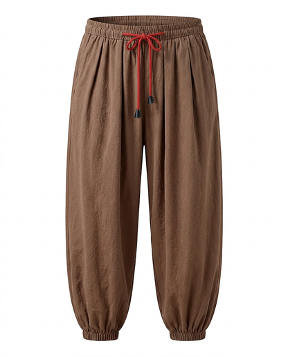 Jaan Trousers - Relaxed Linen in coffee - profile front coffee