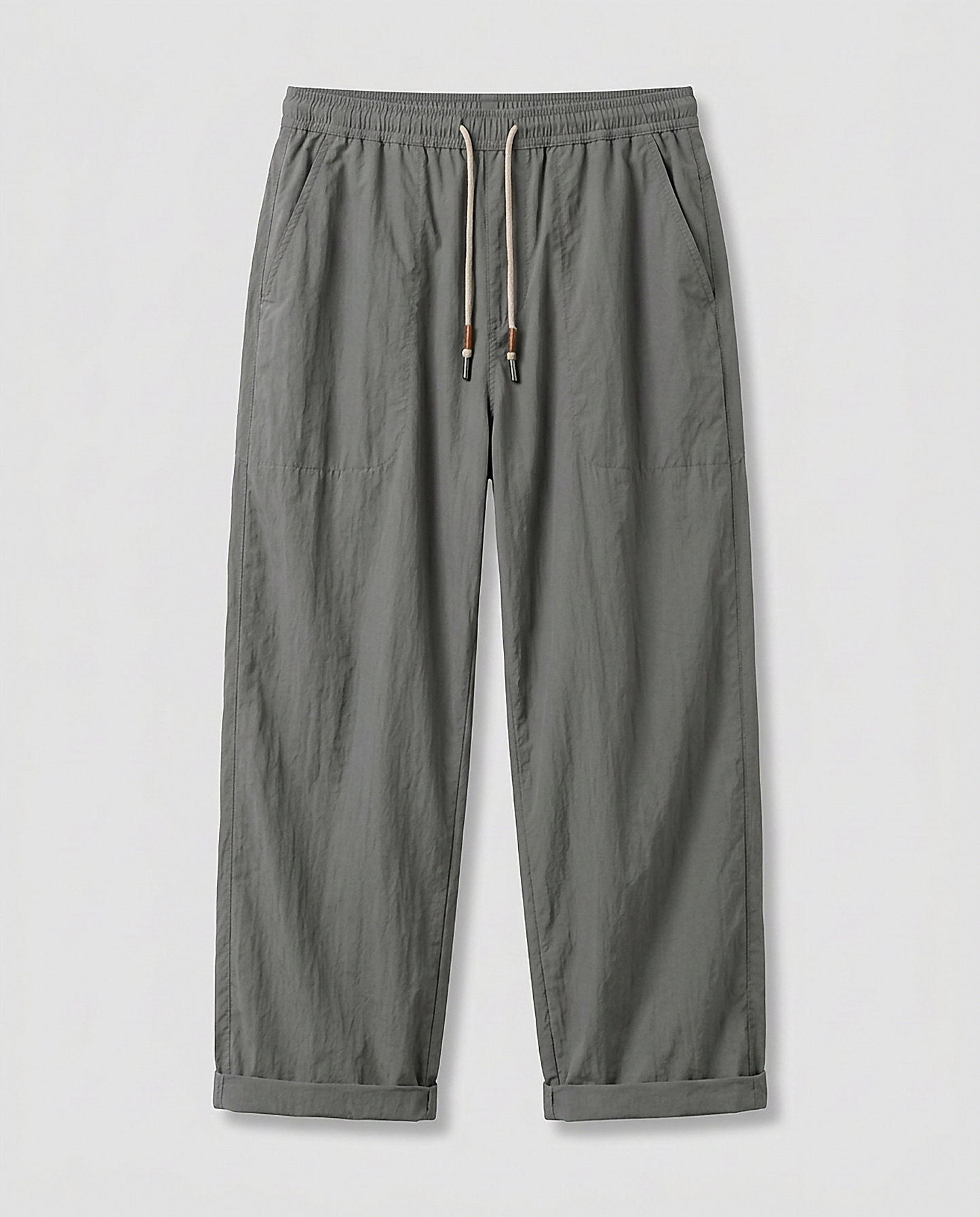 Glen Trousers - Relaxed Wide-Leg Denim in Grey - profile front