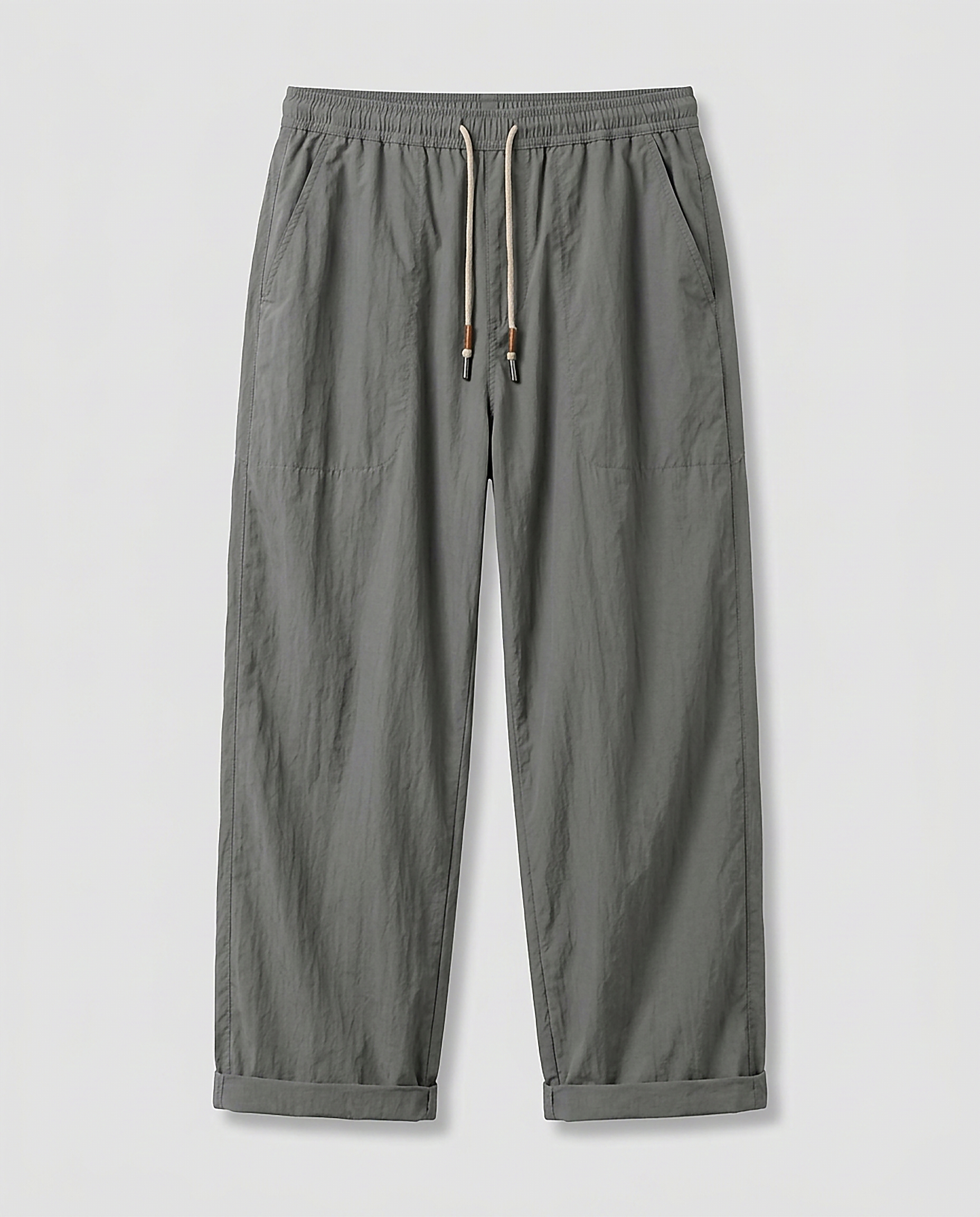 Glen Trousers - Relaxed Wide-Leg Denim in Grey - profile front