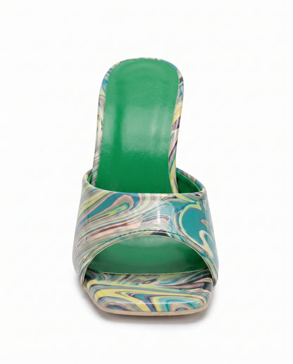 Haas Shoes - Square-Toe Leather in Green - profile front