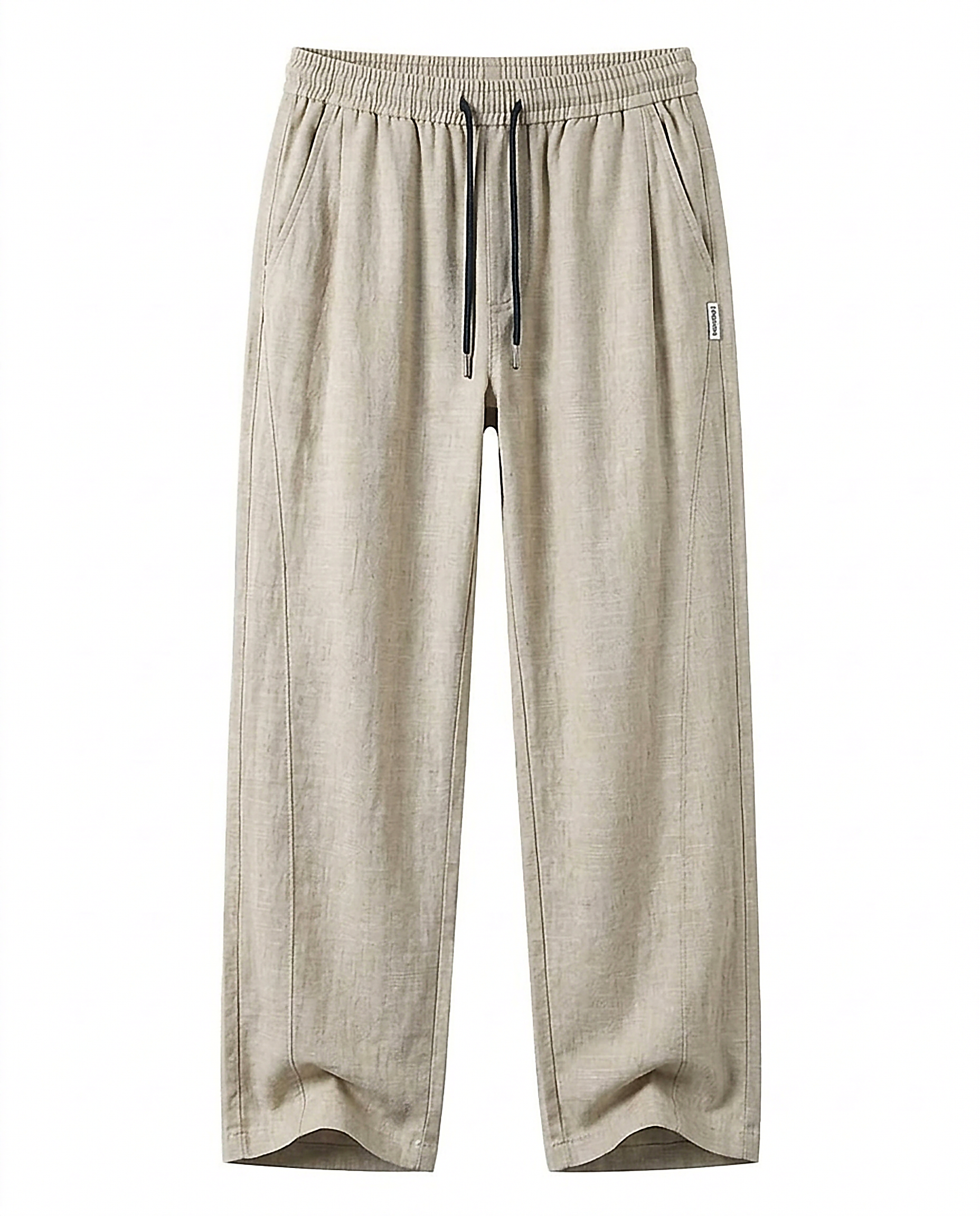 Stone Trousers - Relaxed Straight-Leg Linen in Khaki - profile front khaki