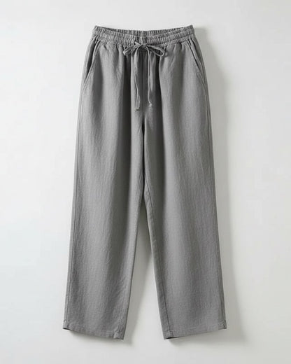 Lars Trousers - Relaxed Linen in Gray - profile front
