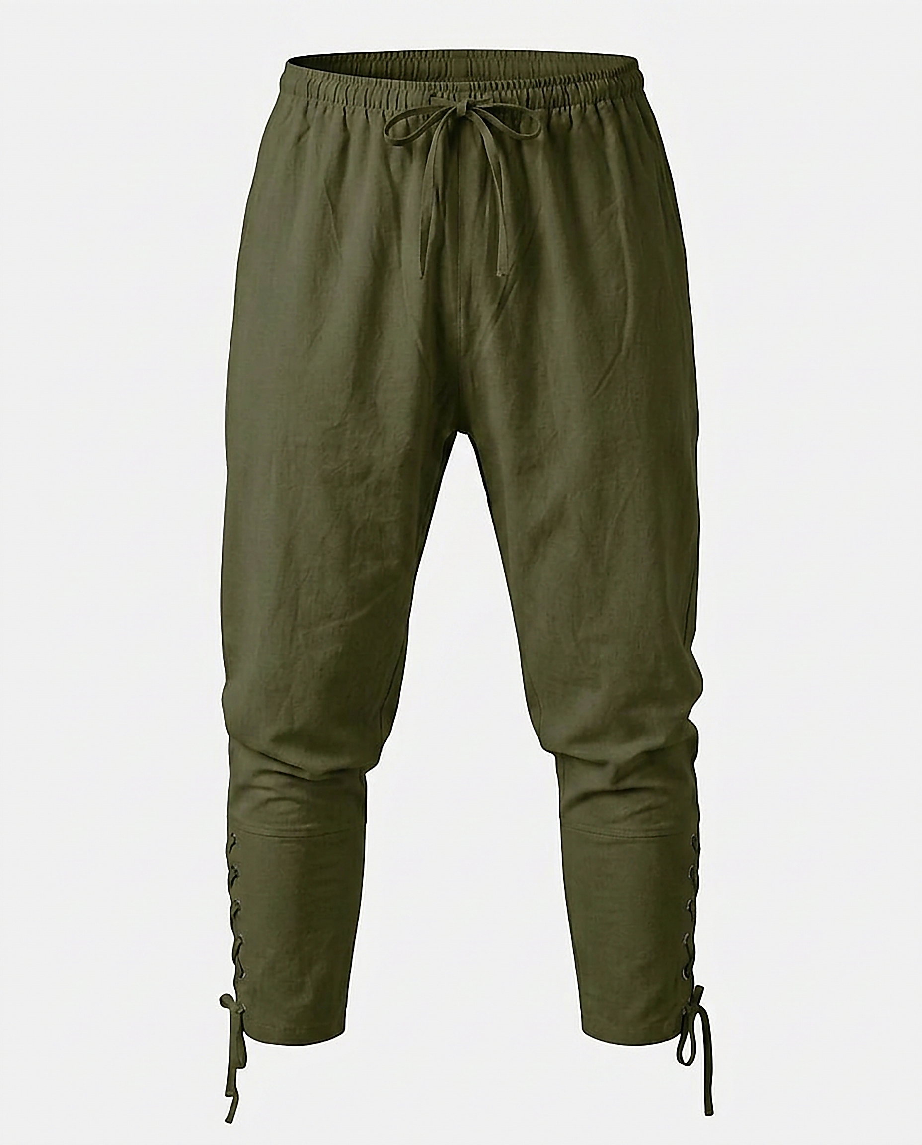 Marsh Trousers - Relaxed Linen in Green - profile front green