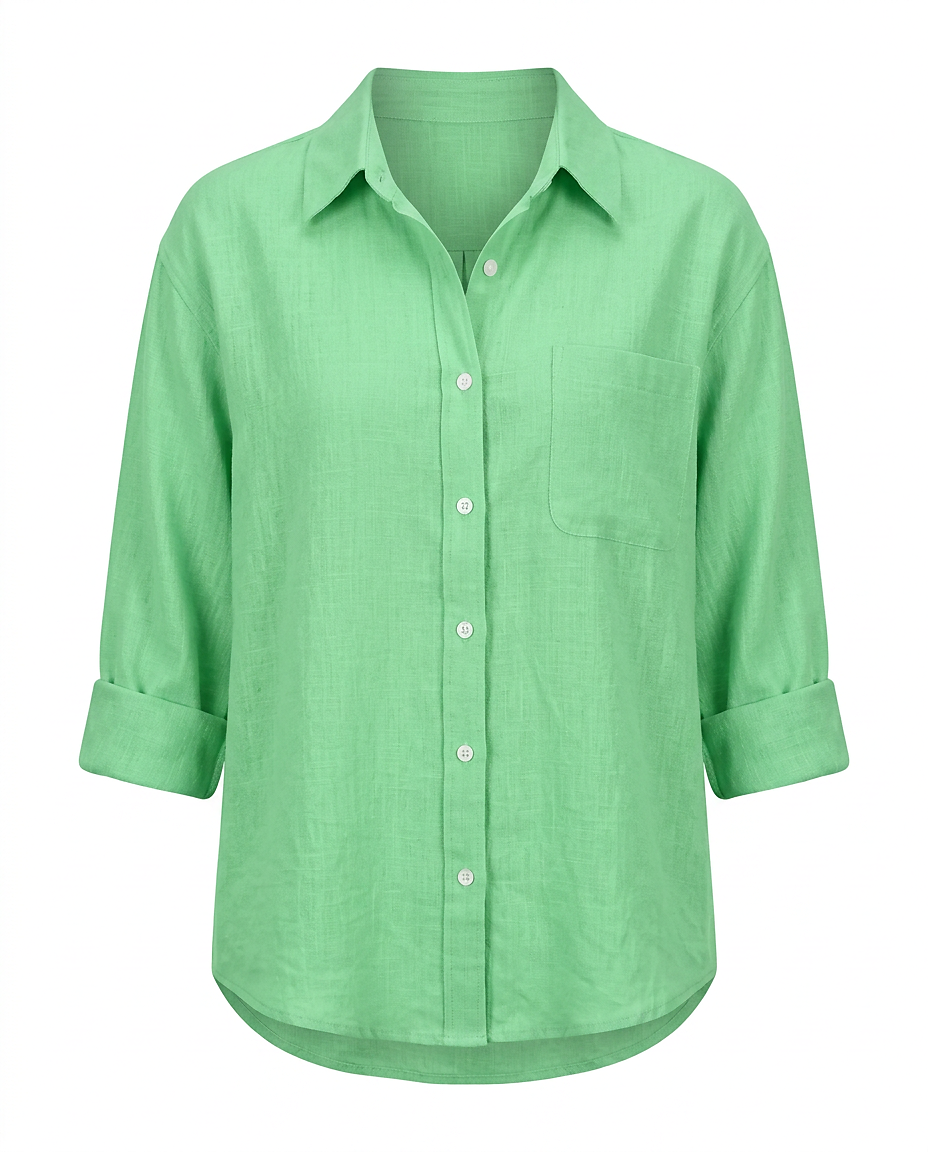 Ciel Shirt - Linen in Light Green