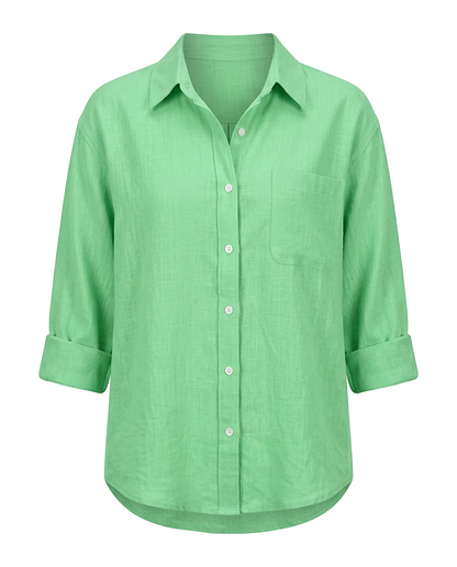 Ciel Shirt - Linen in Light Green