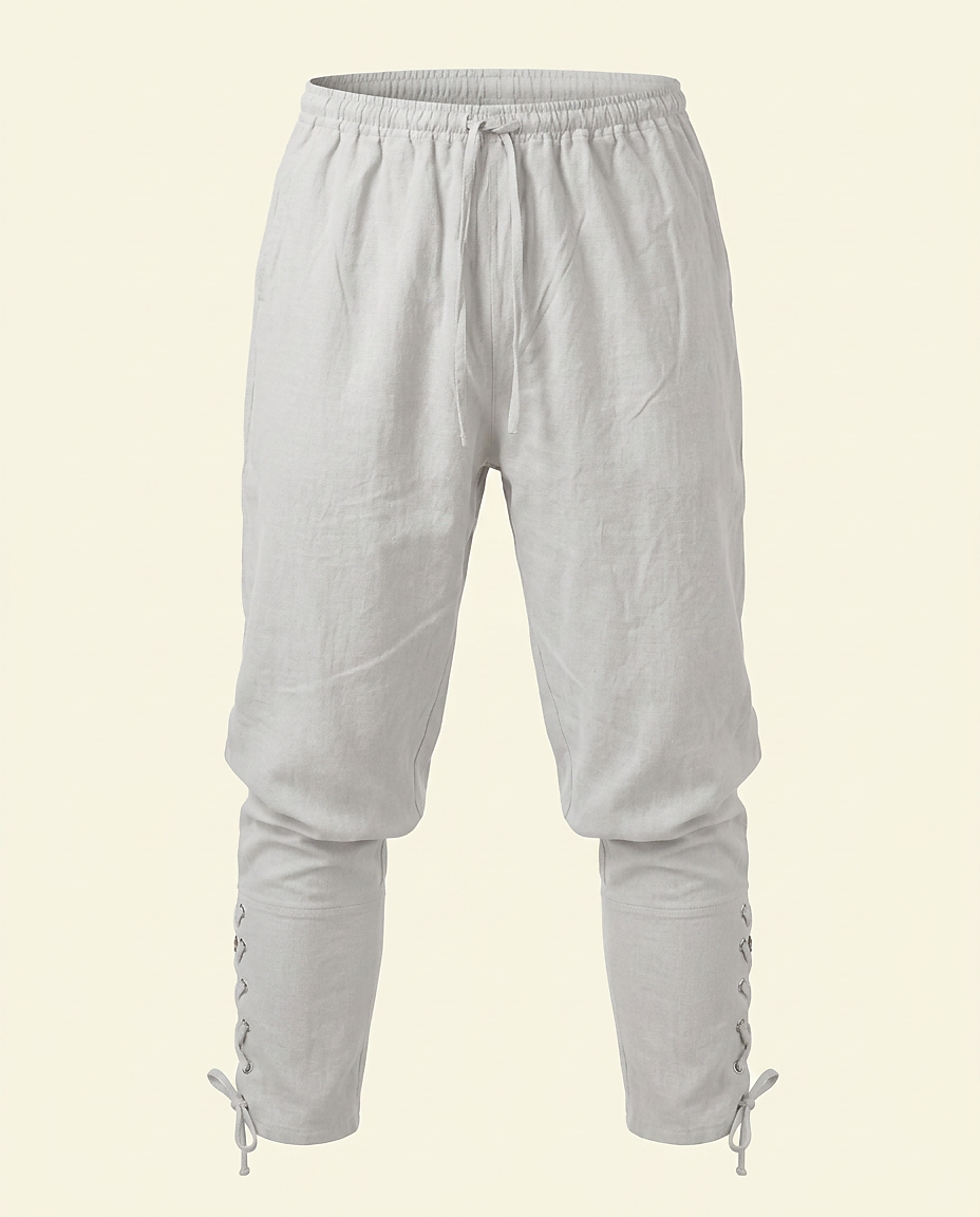 Jaan Trousers - Relaxed Linen in White - profile front