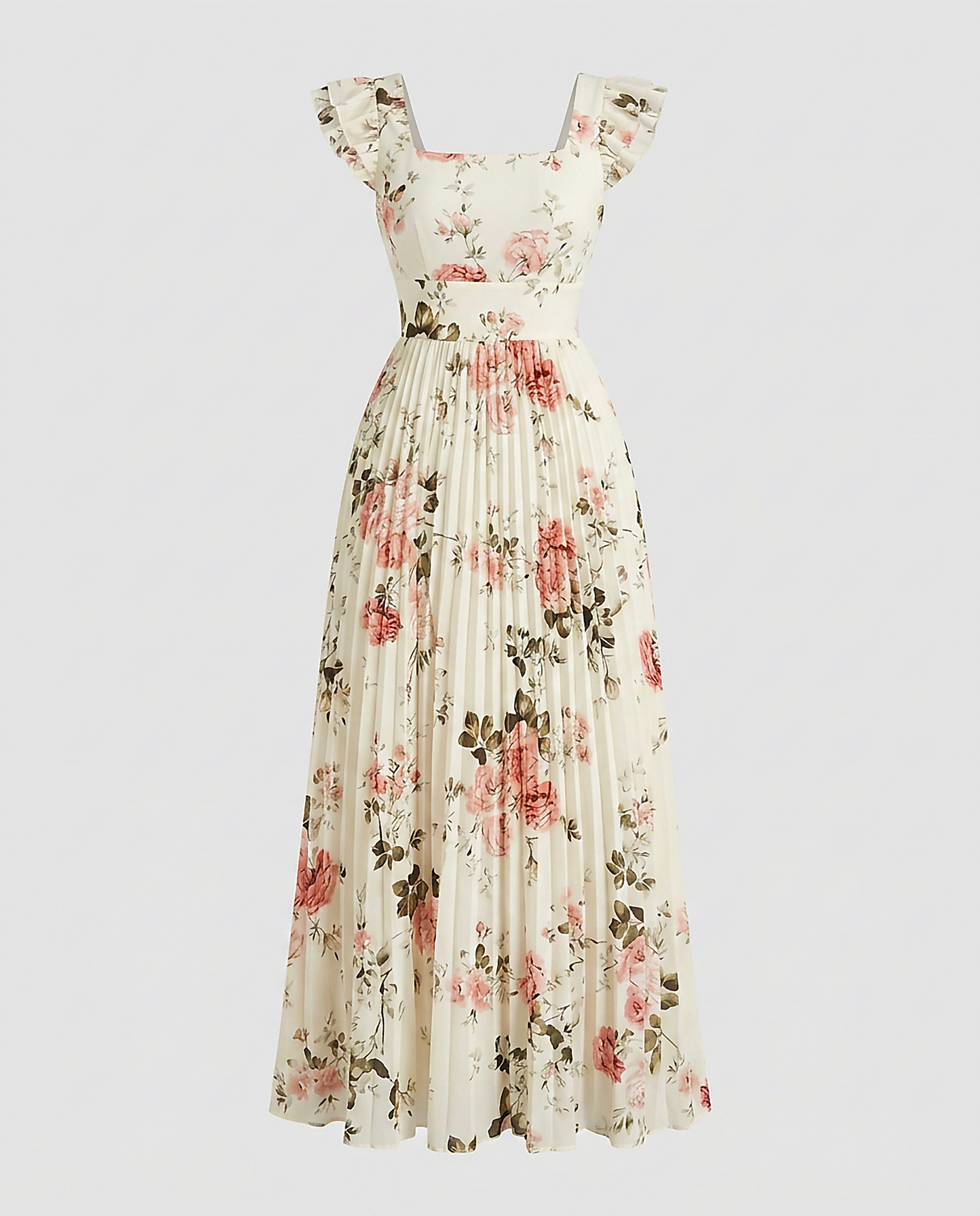 Clara Dress - High-Waist in Ivory - profile front