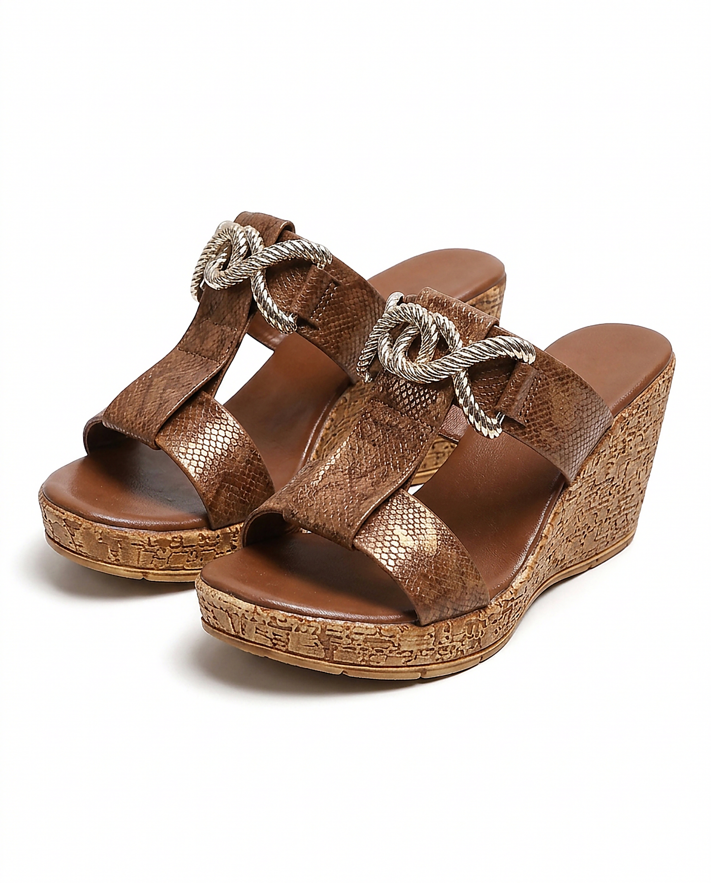 Alma Sandals - Platform in brown - profile front