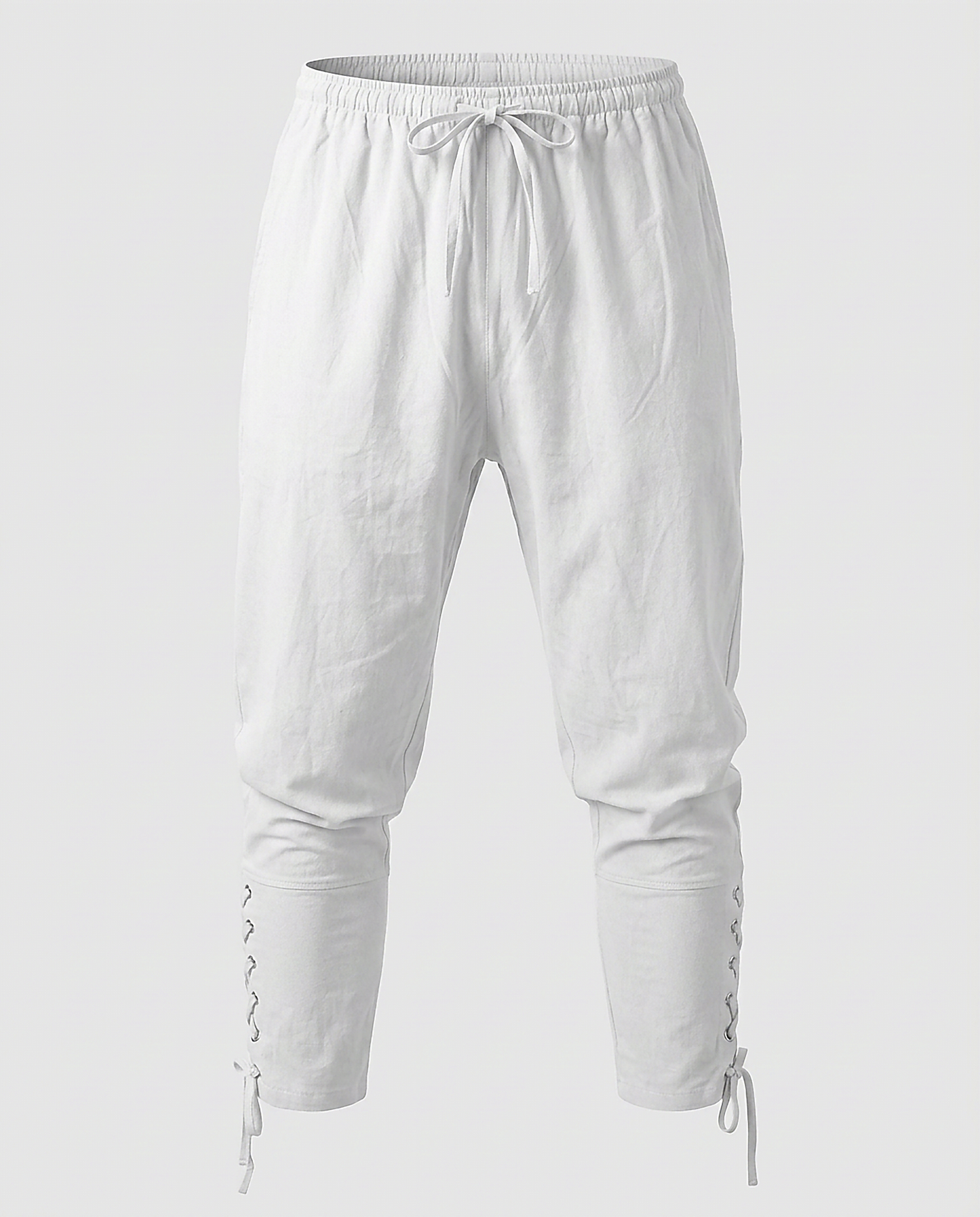 Marsh Trousers - Relaxed Linen in White - profile front