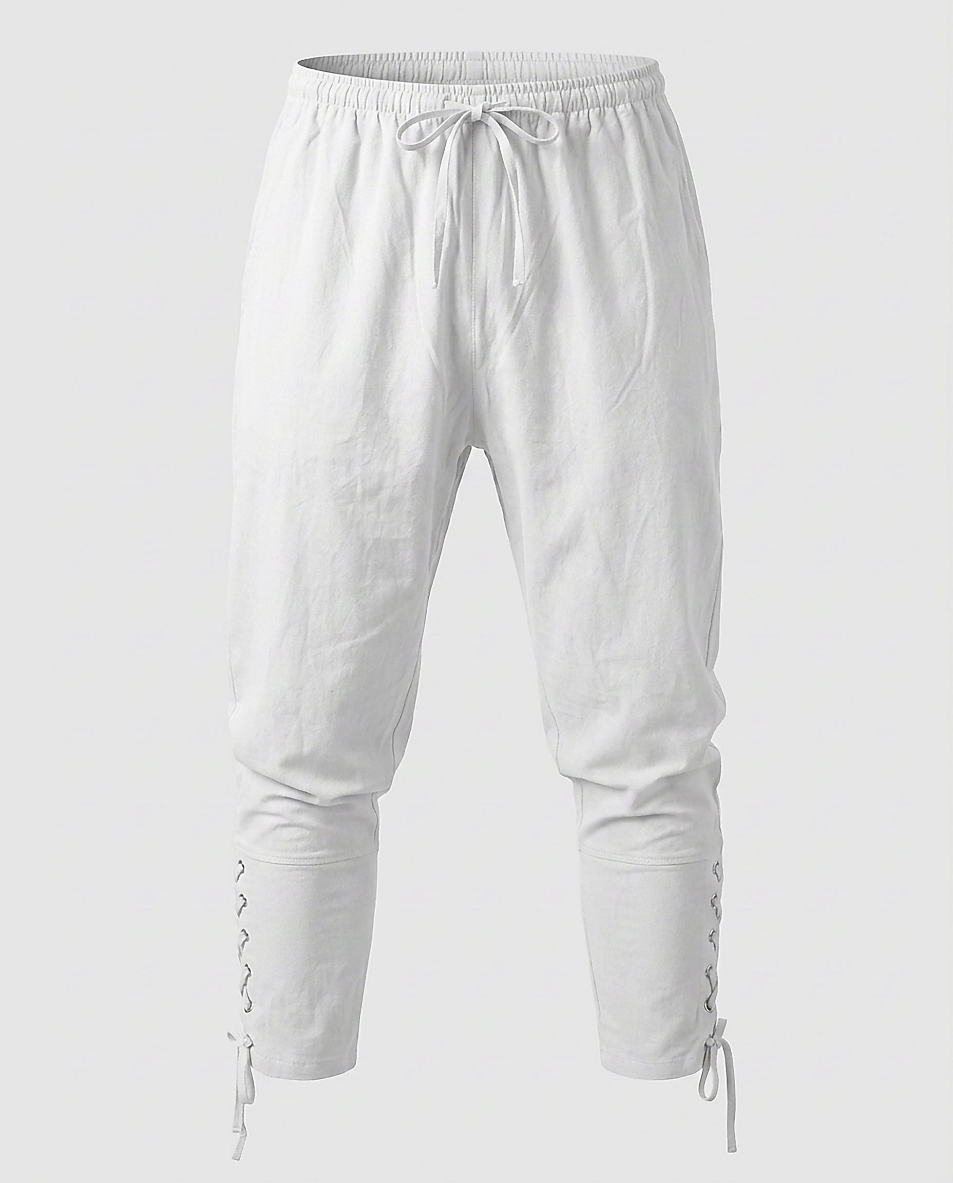 Marsh Trousers - Relaxed Linen in White - profile front