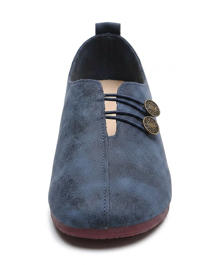 Xael Shoes - Leather in Blue - profile front