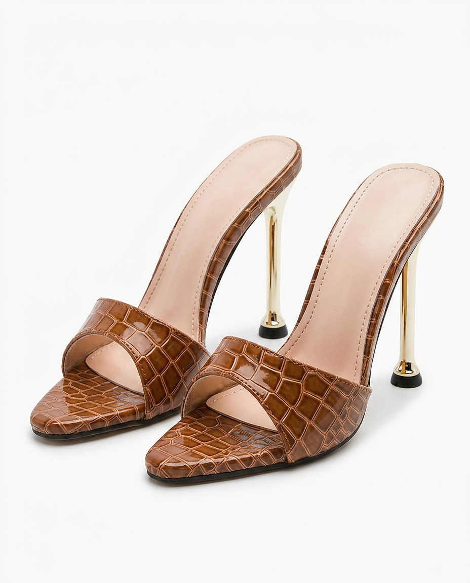 Cove Shoes - Pointed-Toe in Coffee - profile front coffee