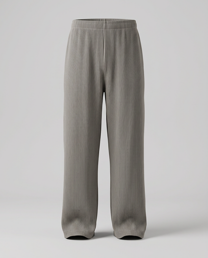Yoel Trousers - Relaxed Straight-Leg in light gray - profile front
