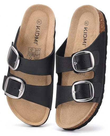 Harriet Sandals in Black Matte - profile front black matte