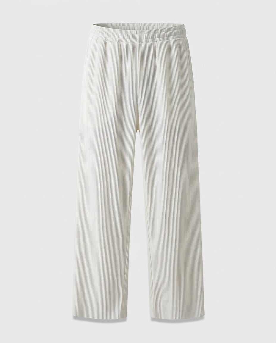 Yoel Trousers - Relaxed Straight-Leg in white - profile front white