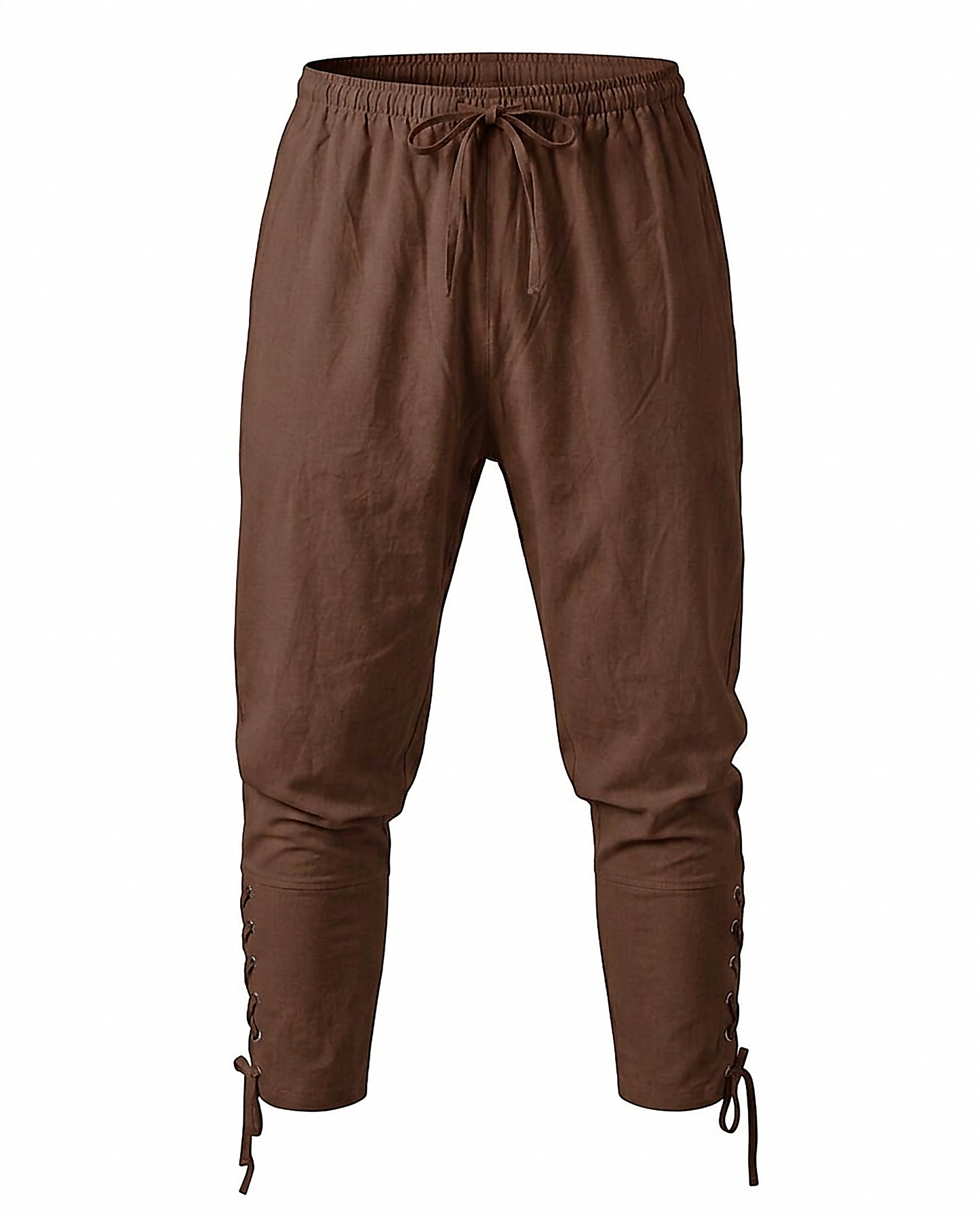 Marsh Trousers - Relaxed Linen in Brown - profile front brown