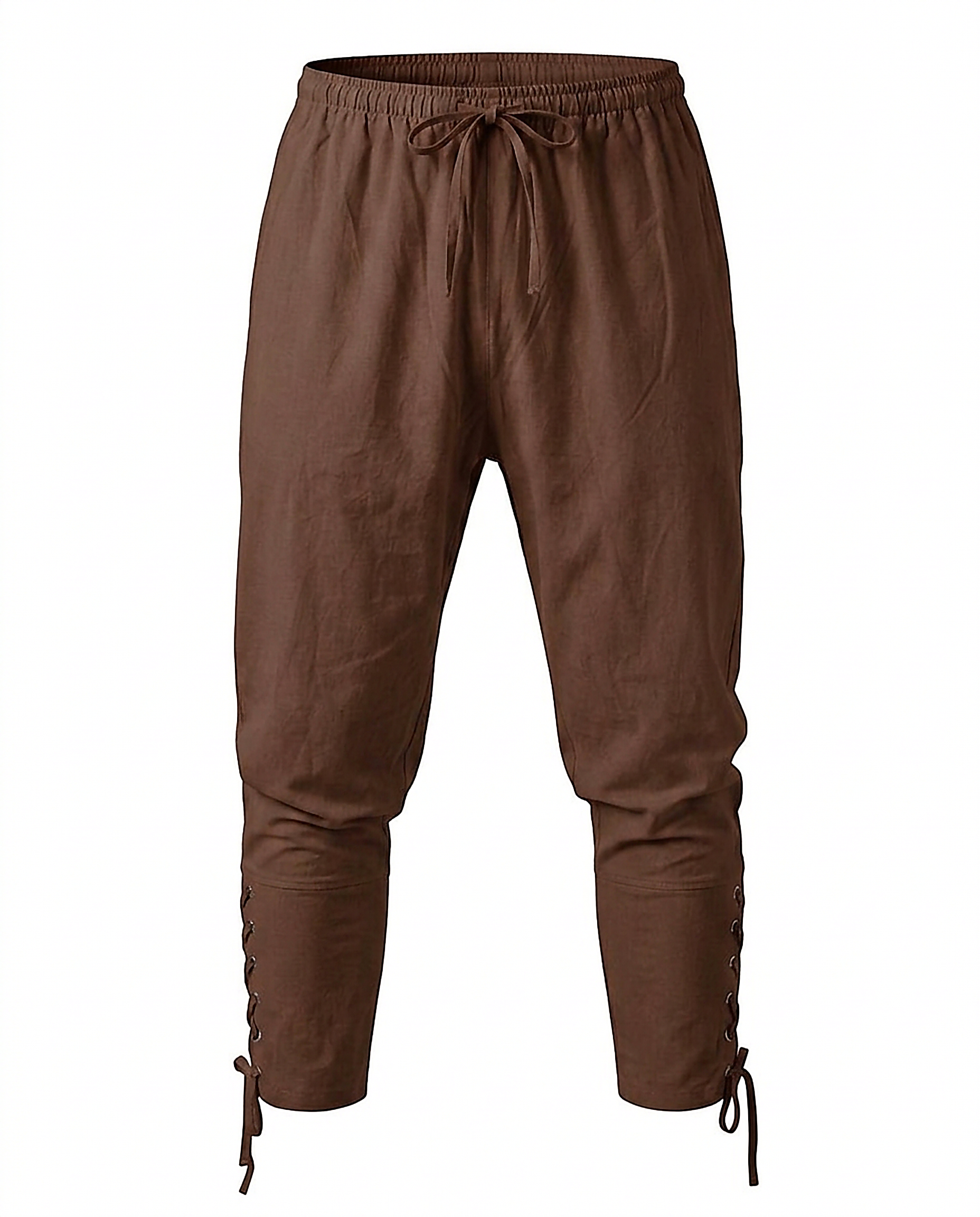 Marsh Trousers - Relaxed Linen in Brown - profile front brown