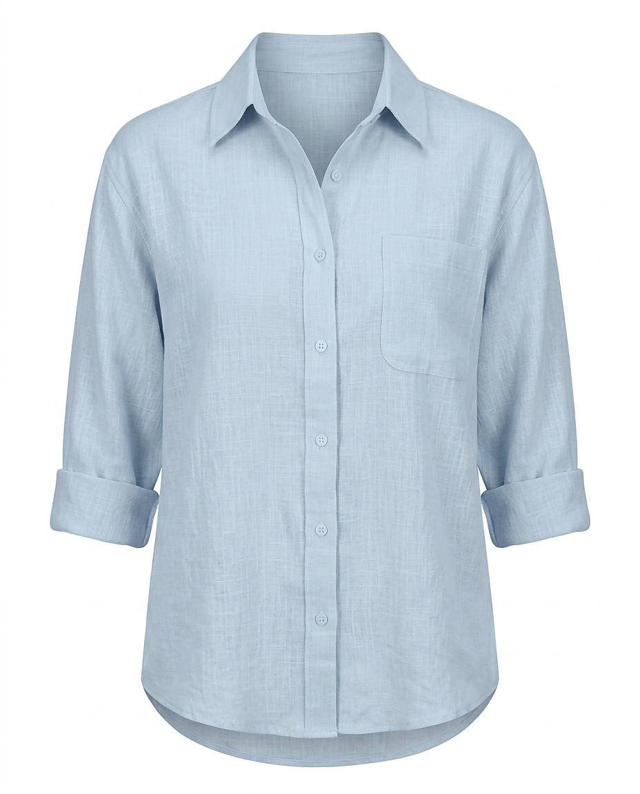 Ciel Shirt - Linen in SKY BLUE