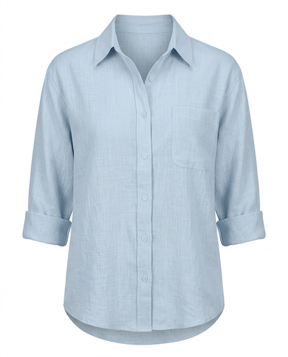 Ciel Shirt - Linen in SKY BLUE