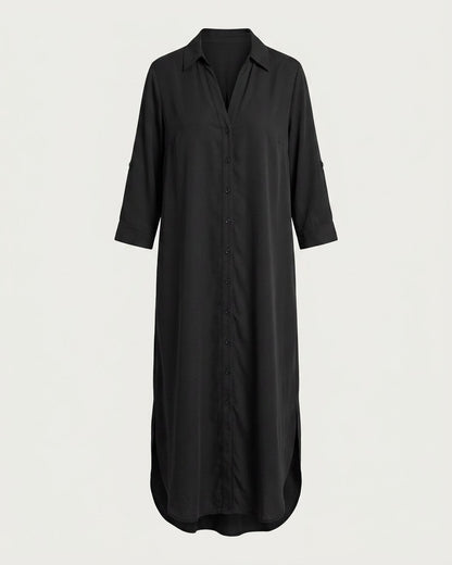 Aster Dress - Relaxed in Black - profile front