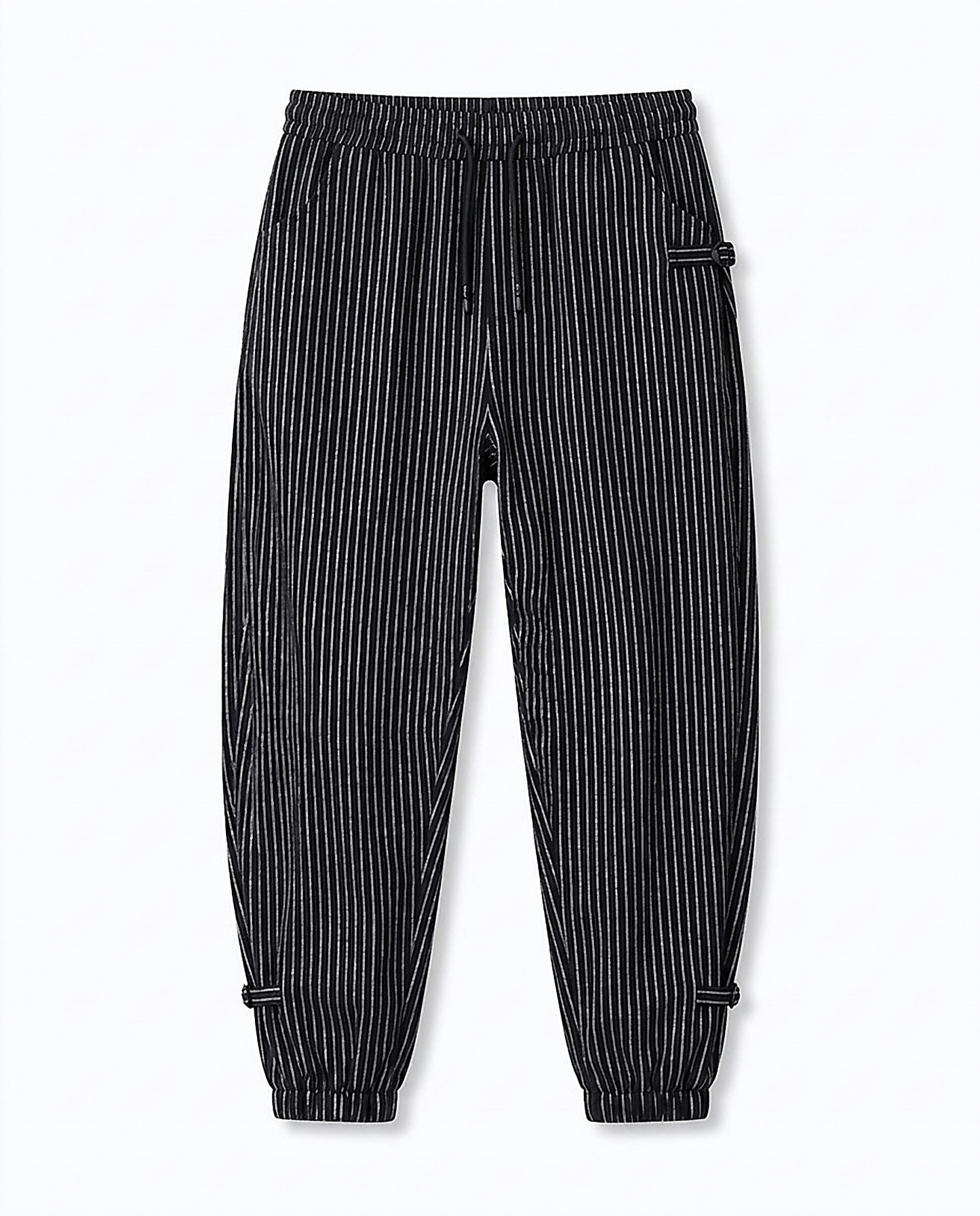 Porter Trousers - Relaxed Linen in Black Harem Pants - profile front black harem pants