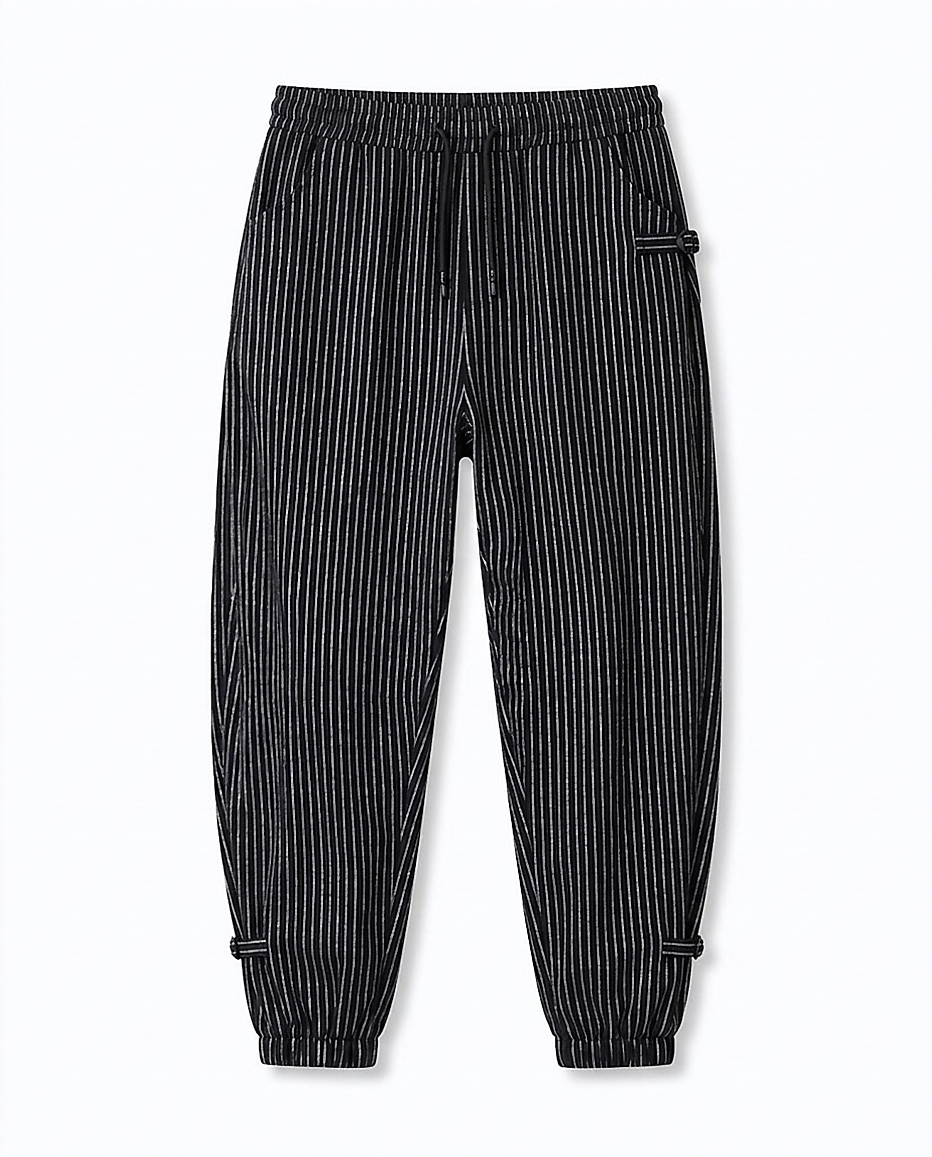 Porter Trousers - Relaxed Linen in Black Harem Pants - profile front black harem pants