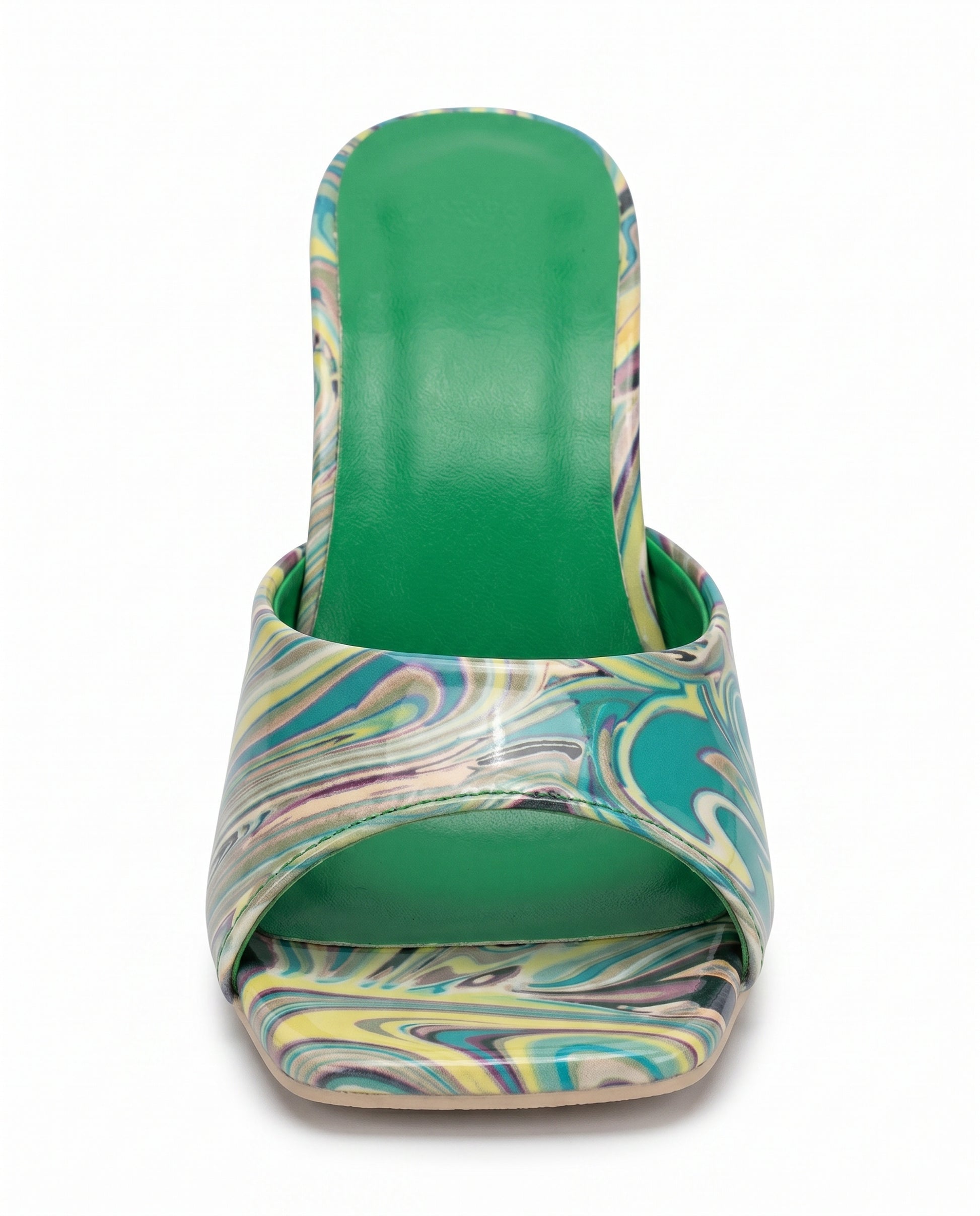 Haas Shoes - Square-Toe Leather in Green - profile front