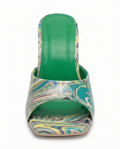 Haas Shoes - Square-Toe Leather in Green - profile front