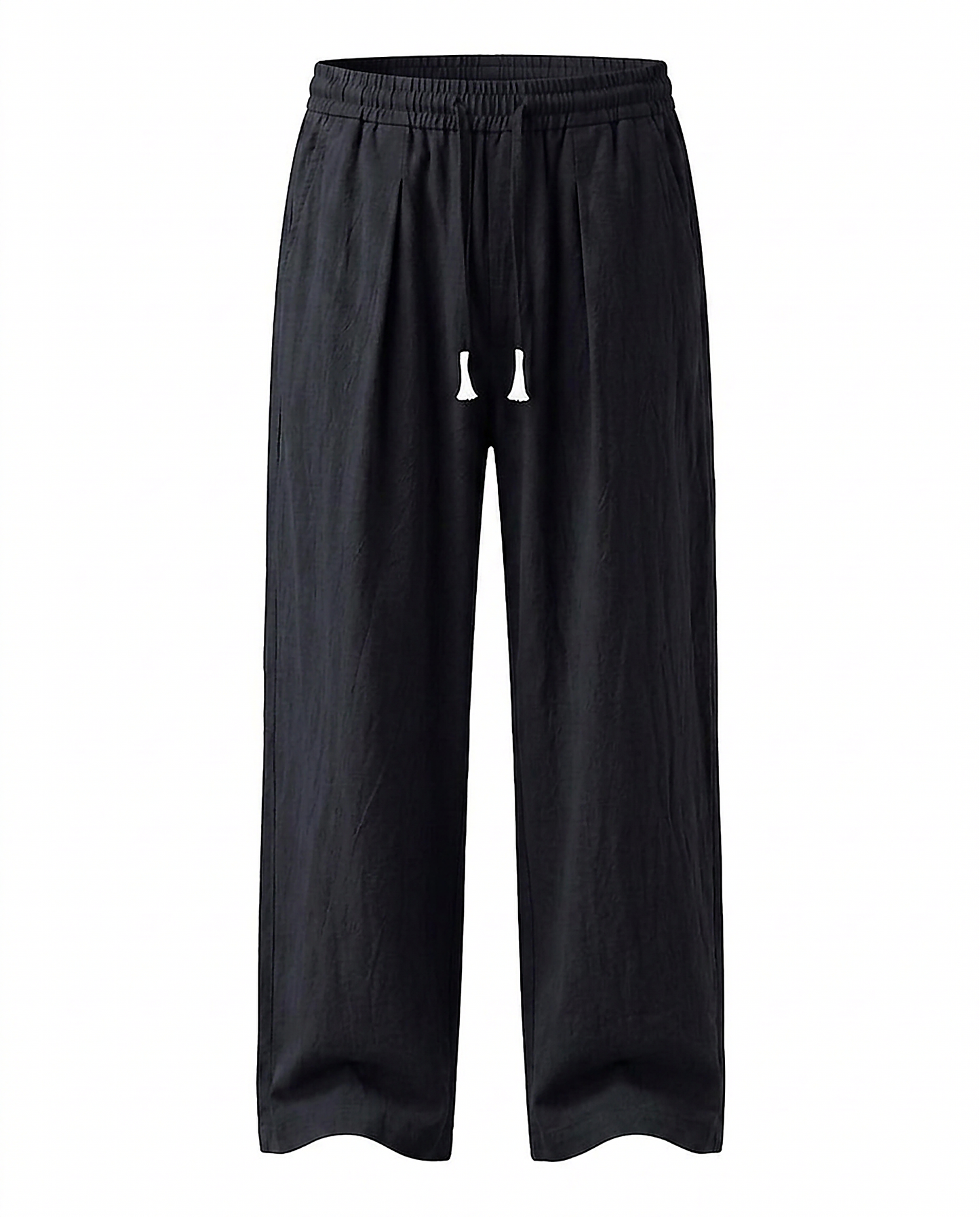 Harbor Trousers - Relaxed Wide-Leg Linen in Black