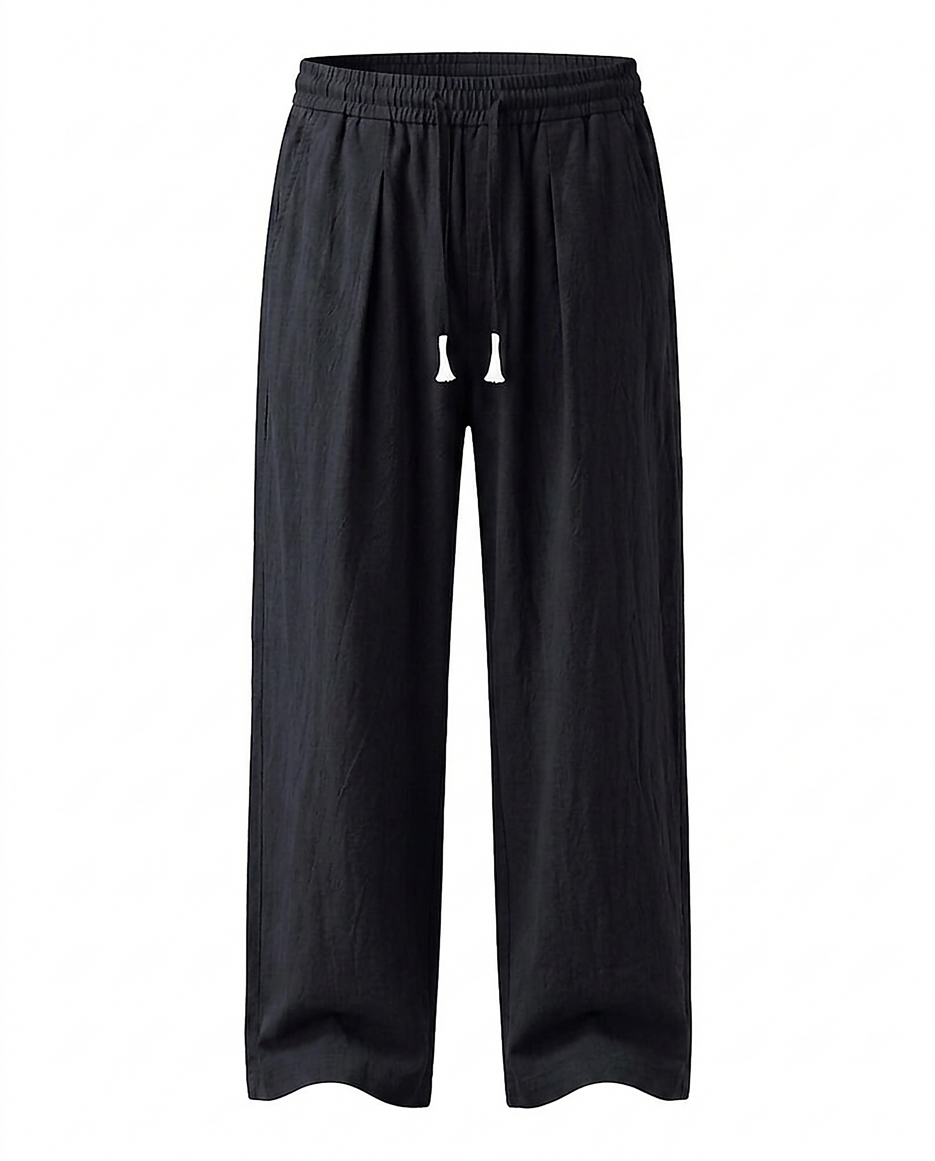 Harbor Trousers - Relaxed Wide-Leg Linen in Black