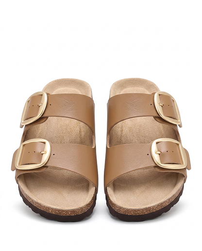 Harriet Sandals in Camel Brown - profile front camel brown