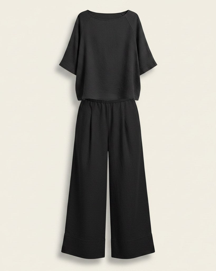 Jude Shirt - Relaxed Linen in Black - profile front black