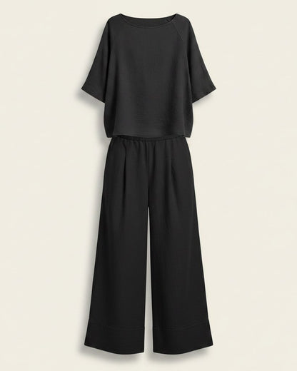 Jude Shirt - Relaxed Linen in Black - profile front black