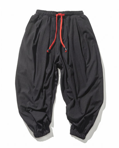 Jaan Trousers - Linen in black - profile front black