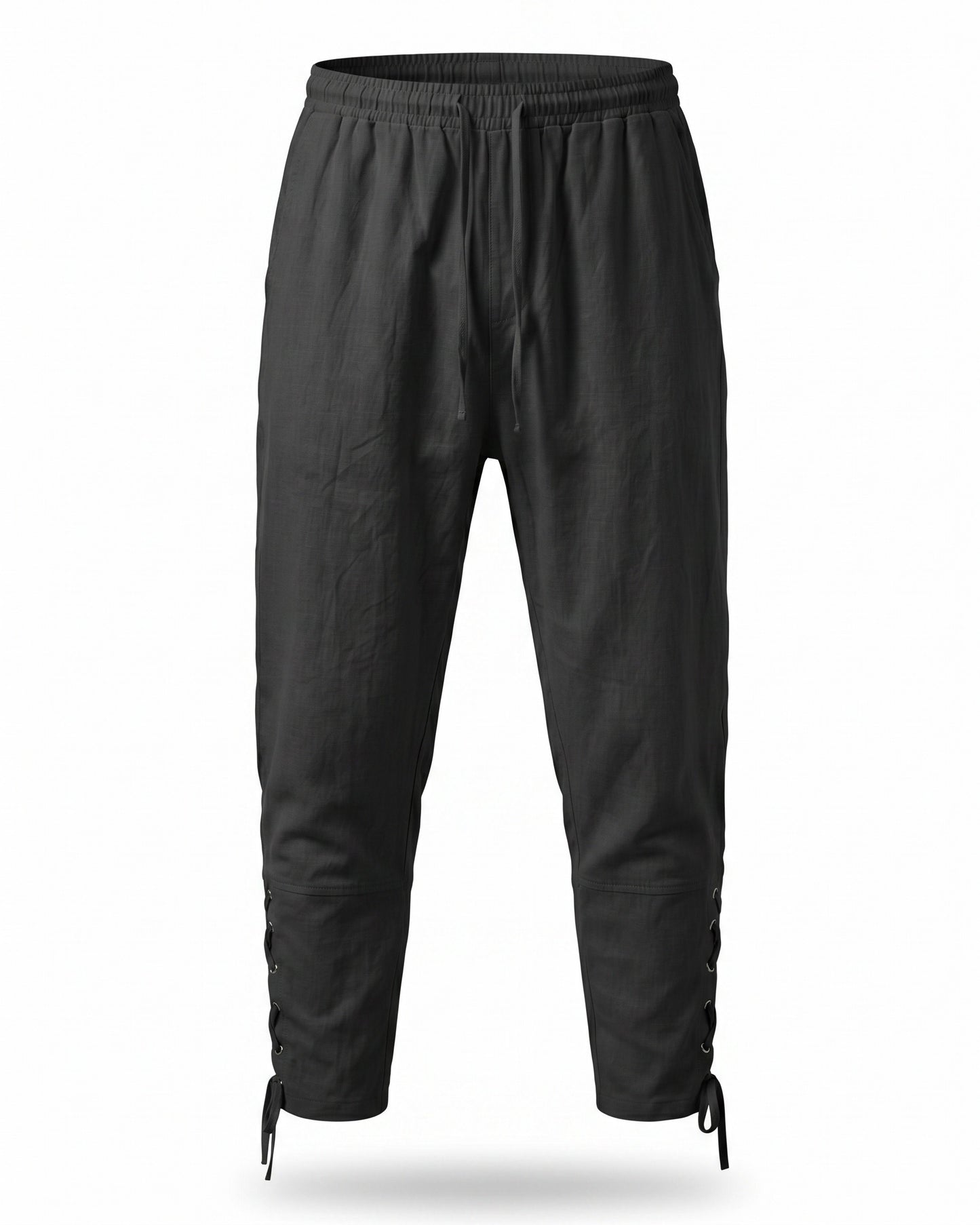 Jaan Trousers - Relaxed Linen in Black - profile front black