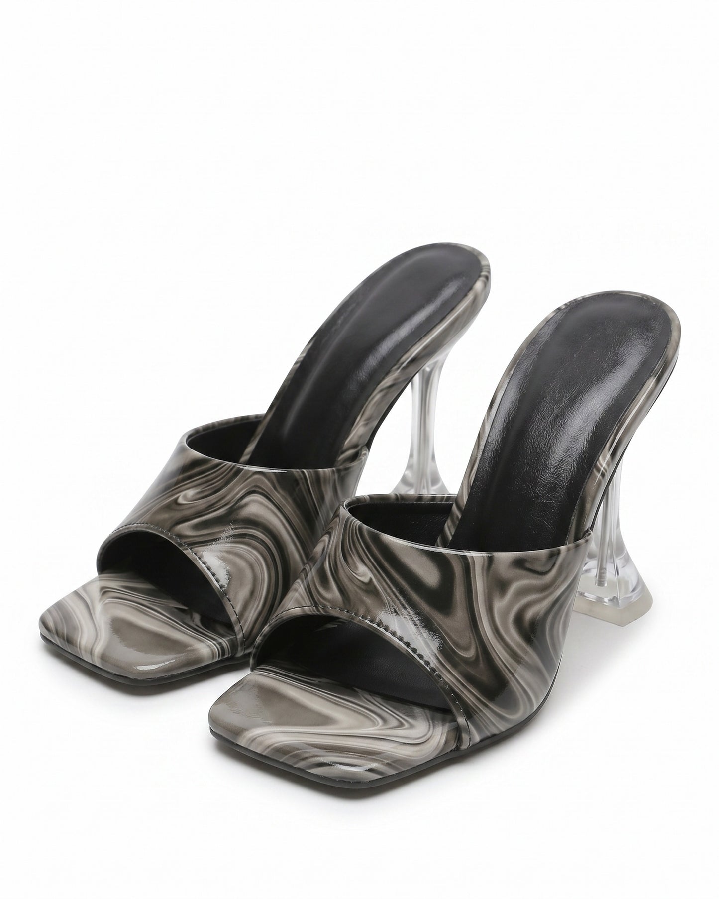 Haas Shoes - Square-Toe Leather in Black - profile front black