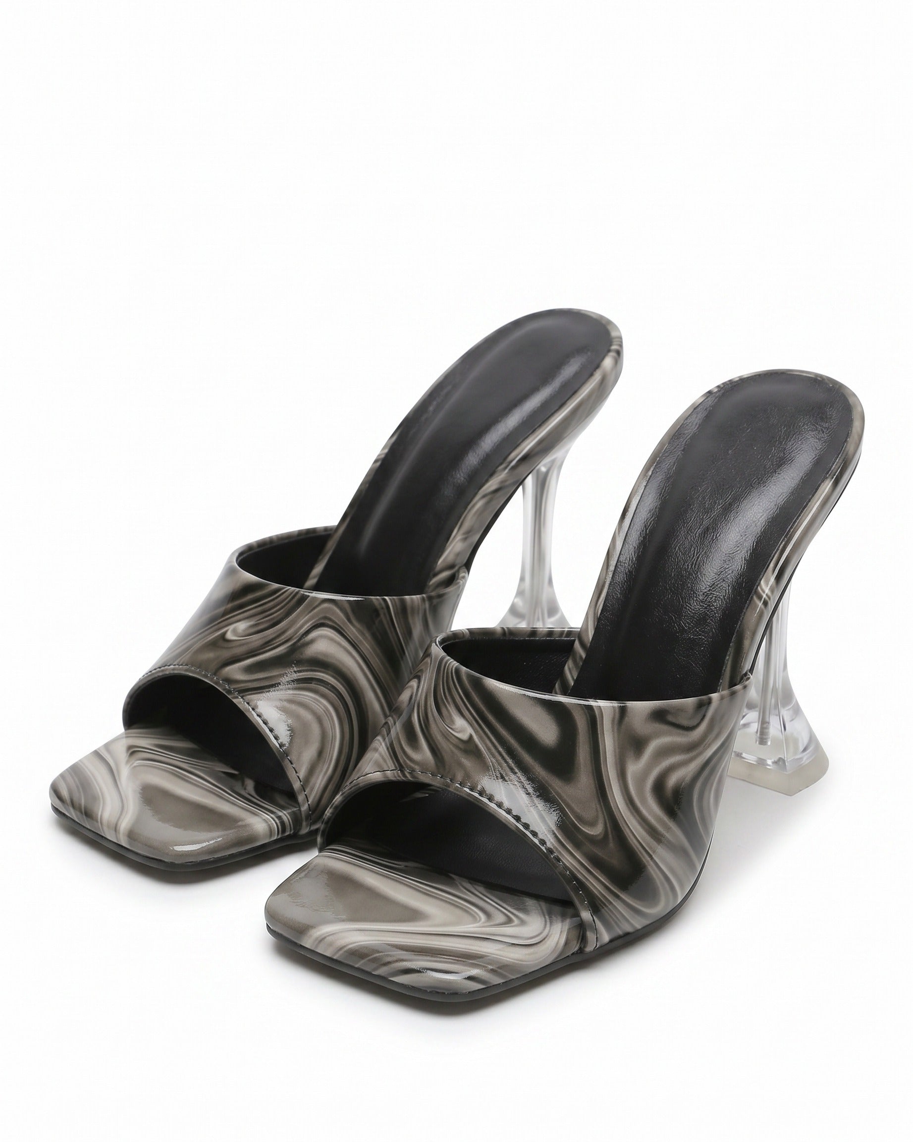 Haas Shoes - Square-Toe Leather in Black - profile front black