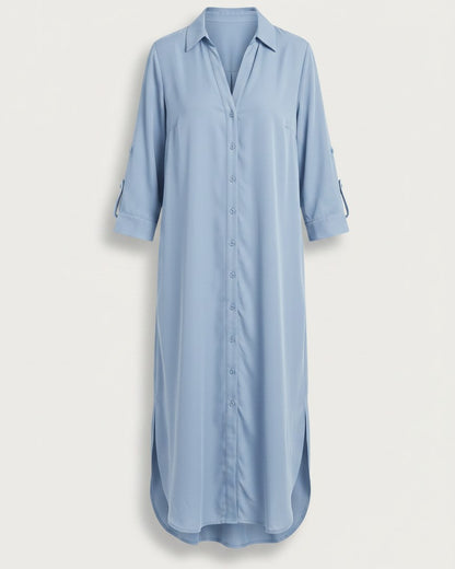 Aster Dress - Relaxed in Blue - profile front blue