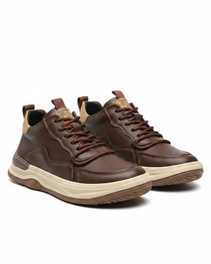 Dael Shoes - Leather in Brown - profile front brown
