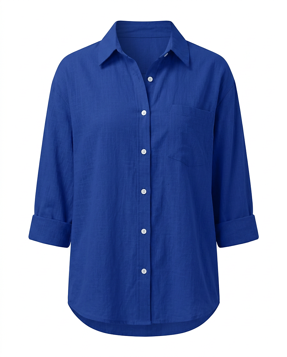 Ciel Shirt - Linen in Blue