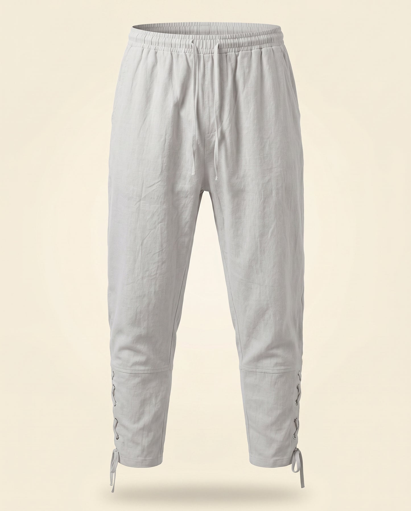 Jaan Trousers - Relaxed Linen in White - profile front