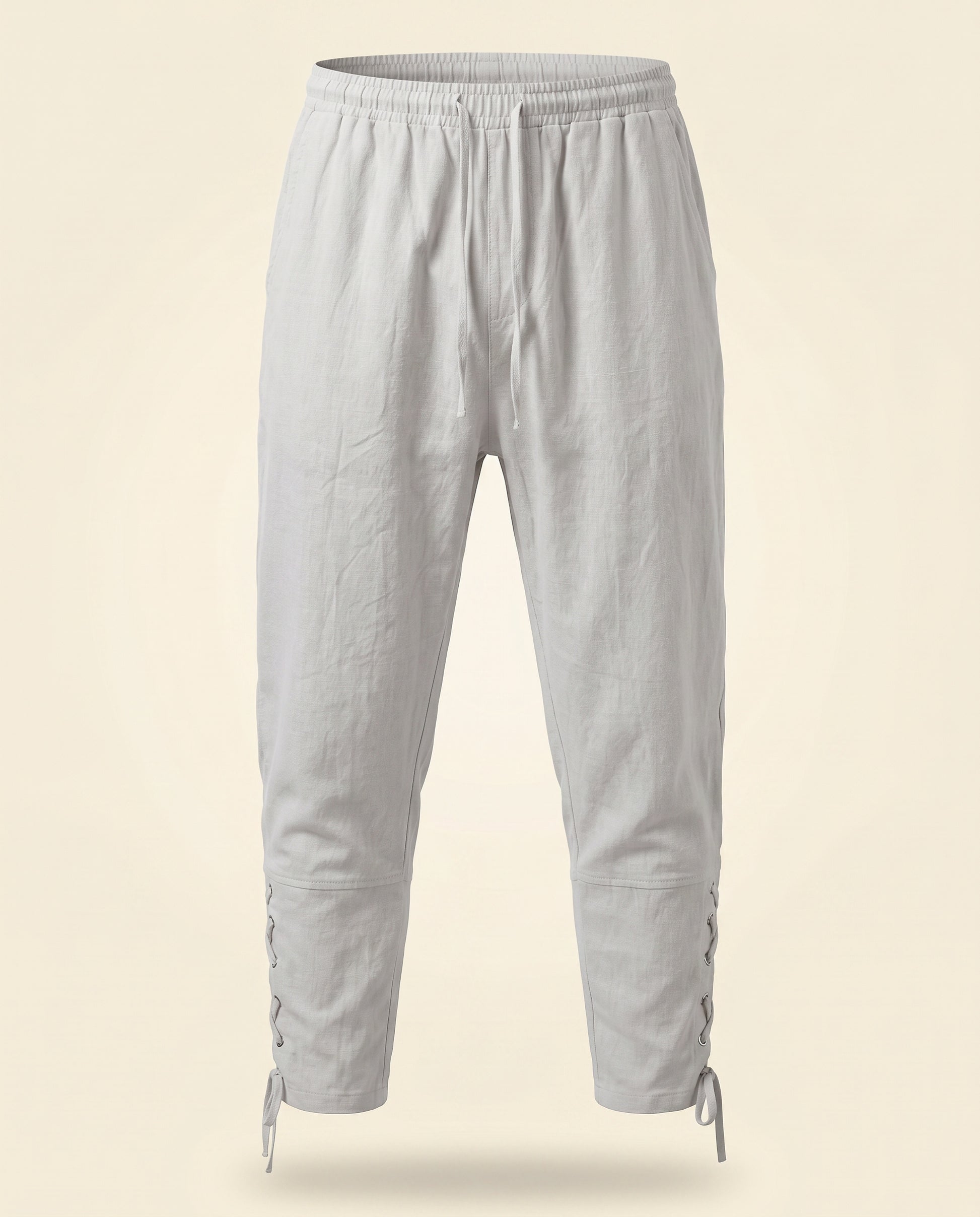 Jaan Trousers - Relaxed Linen in White - profile front