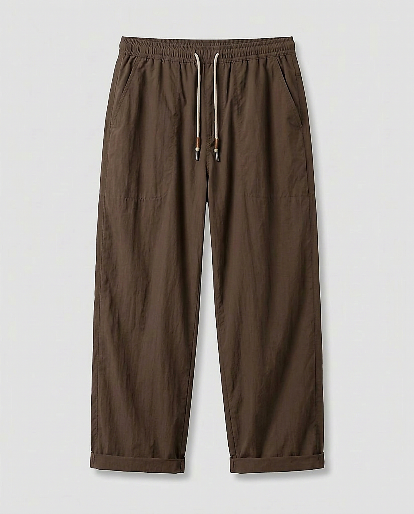 Glen Trousers - Relaxed Wide-Leg Denim in Coffee - profile front coffee