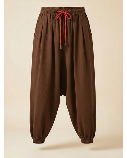 Jaan Trousers - Relaxed Wide-Leg Linen in Coffee - profile front coffee